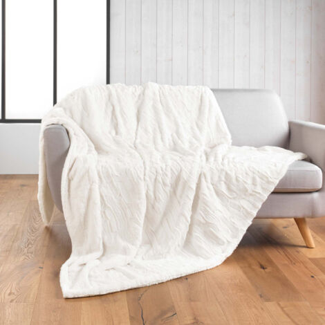 Plaid Imitation Fourrure "Foxy" 125x150cm Naturel (1/4)