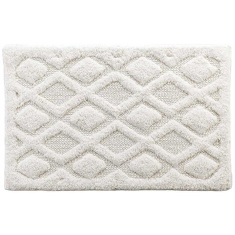 Tapis de Bain Jacquard "Nemesis" 50x80cm Blanc (1/5)