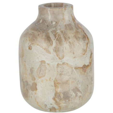Vase Bouteille Déco "Marbre" 15cm Beige (1/2)