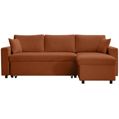 Canapé d'Angle Convertible "Zema" 227cm Terracotta (1/5)