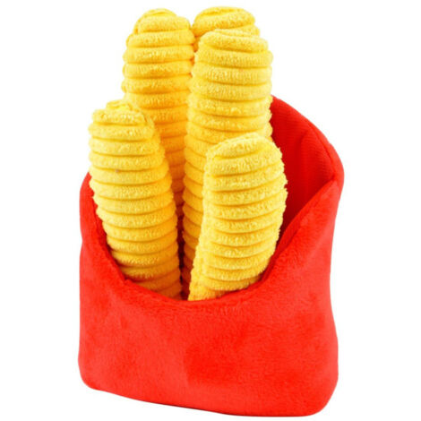Jouet Peluche de Fouille "Frites" 19cm Rouge & Jaune (1/3)