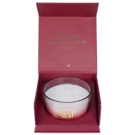 Coffret Bougie Parfumée "Amour" 270g Rêve Poudré (1/3)