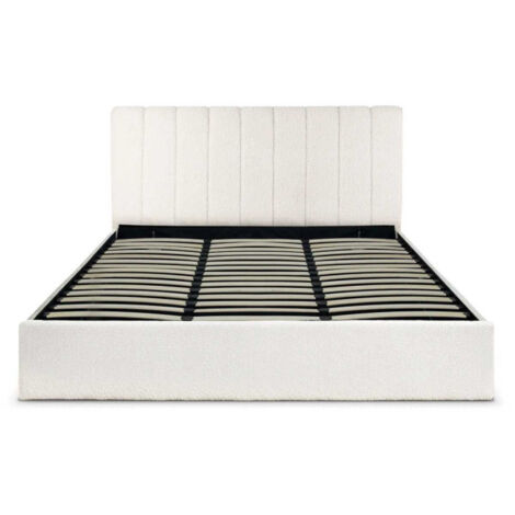 Lit Coffre Design Bouclette "Songa" 180x200cm Beige