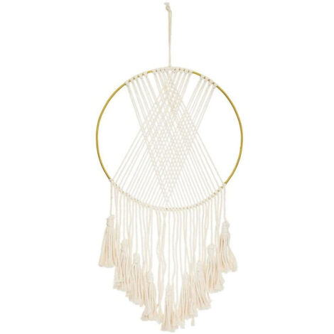 Déco Murale Macramé "Soline" 77cm Blanc (1/2)