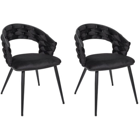 Lot de 2 Chaises Design "Salyer" 82cm Noir (1/5)
