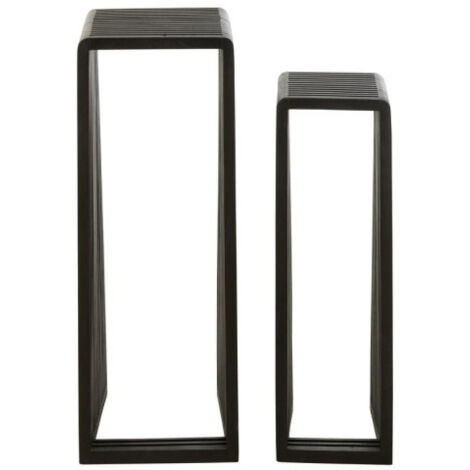 Lot De 2 Tables D'appoint En Forme De C - Noir, Modernes, 30x40x65 Cm, Pour Canapé