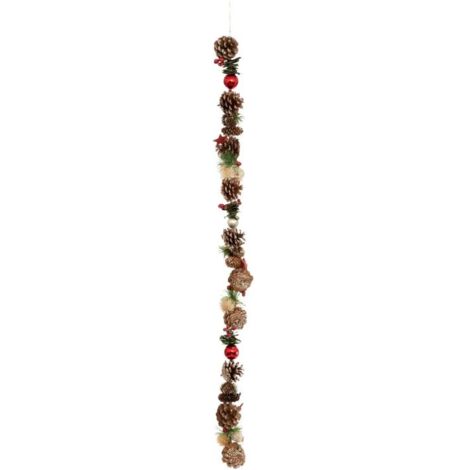 Paris Prix - Guirlande De Noël pomme De Pin 100cm Rouge (1/2)