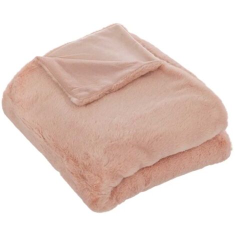 Paris Prix - Plaid Imitation Fourrure charline 125x150cm Rose (1/2)