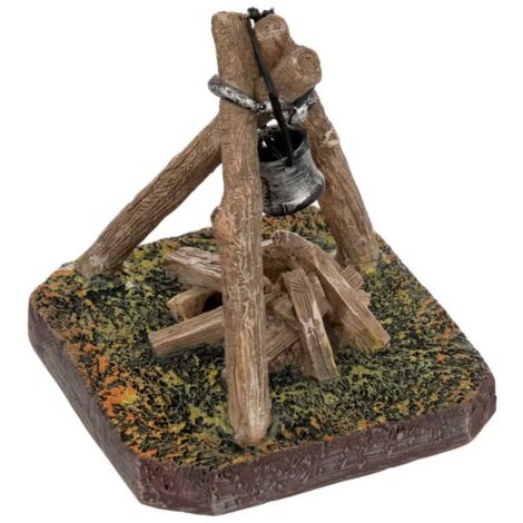 Paris Prix - Accessoire Crèche De Noël coin Du Feu 10cm Marron (1/2)