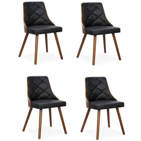 Lot de 4 Chaises Scandinave "Cargo" 79cm Noisette & Noir (1/5)