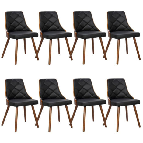 Lot de 8 Chaises Scandinave "Cargo" 79cm Noisette & Noir (1/5)