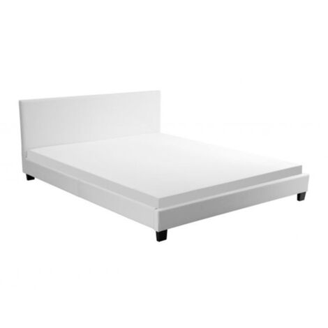 Lit Adulte Design à Led "Mera" 140x190cm Blanc (1/5)