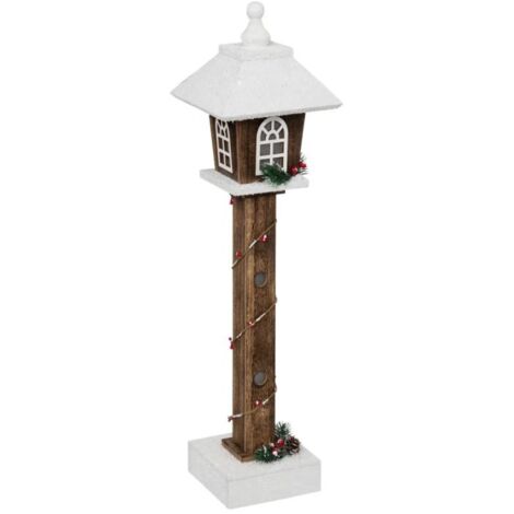 Paris Prix - Décoration Lumineuse lanterne Neige 60 Cm Marron