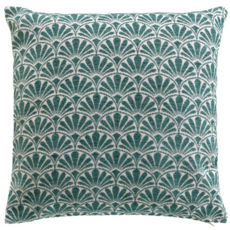 Housse de Coussin Jacquard "Echo" 40x40cm Bleu (1/5)
