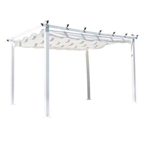 Pergola Avec Toit "Lazio" 345cm Blanc (1/5)