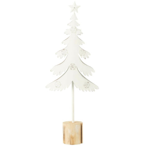 Sapin de Noël Déco sur Pied "Étoile" 52cm Blanc (1/3)