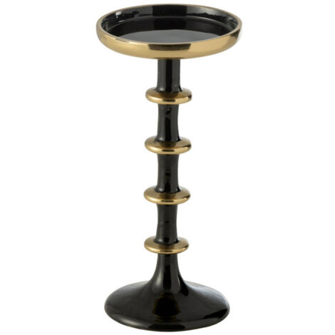 Bougeoir Boule en Métal "Ramiro" 23cm Noir & Or (1/5)