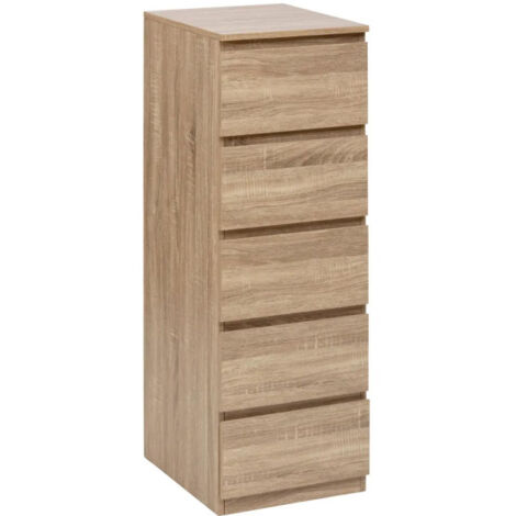 5Five Simply Smart – Chiffonnier 5 tiroirs 115cm – Panneaux de particules – Couleur naturelle – Label FSC pour un intérieur éco-responsable