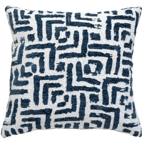 Housse de Coussin Chenille "Jeni" 40x40cm Bleu Égéen (1/5)