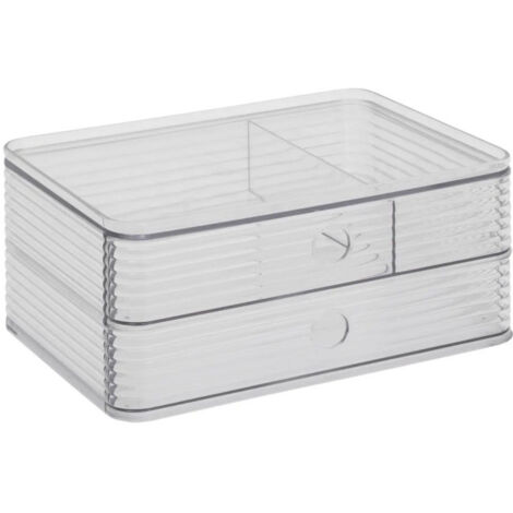 Organiseur 2 Tiroirs "Plastor" 23cm Transparent (1/2)