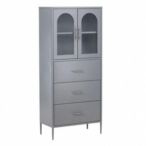 Vaisselier Design en Métal "La Paz" 160cm Gris Clair (1/5)