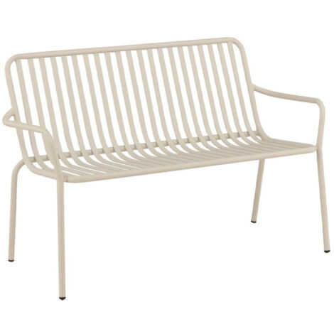 Banc de Jardin en Métal "Peking" 130cm Beige (1/5)