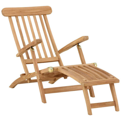 Chaise Longue en Teck "Kenya" 150cm Naturel (1/5)