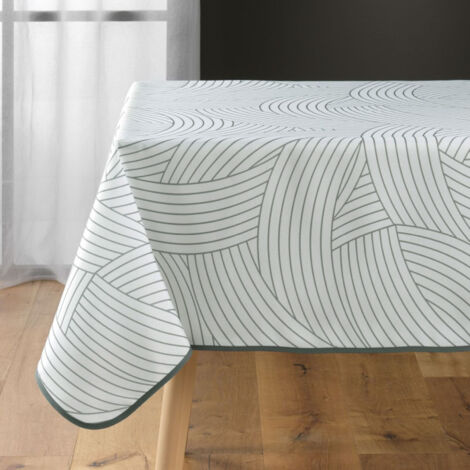 Nappe Antitache Imprimé "Linea" 150x150cm Blanc (1/2)