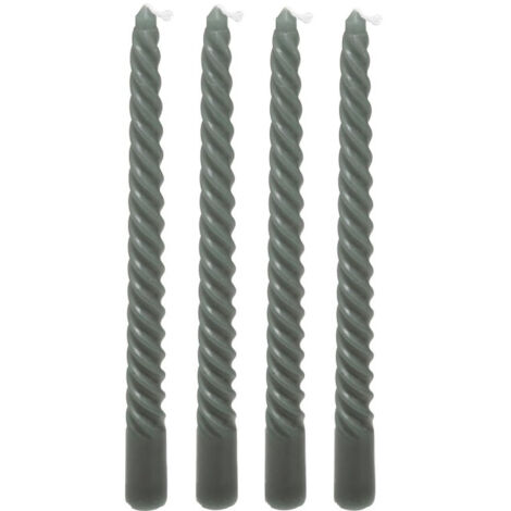 Lot de 4 Bougies Bâton "Hugo" 180g Vert Kaki (1/2)