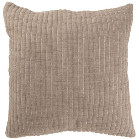Coussin Déco Lignes "Teddy" 45x45cm Gris (1/5)