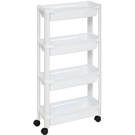 Desserte de Cuisine Extensible "Resserre" 78cm Blanc (1/4)