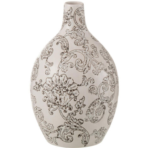 Vase Rond en Porcelaine "Zen" 33cm Noir & Blanc (1/3)