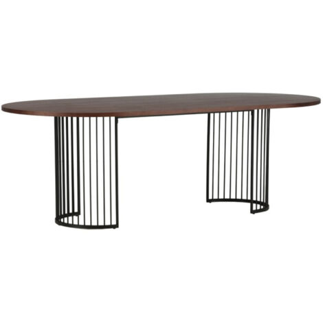 Table à Manger Ovale "Hamneskär" 220cm Noyer (1/5)