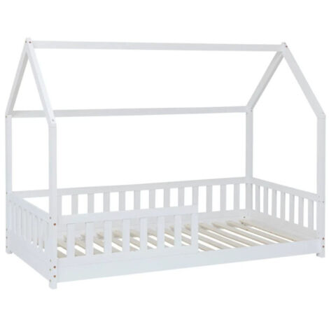 Lit Cabane Design "Bosco" 90x90cm Blanc (1/4)