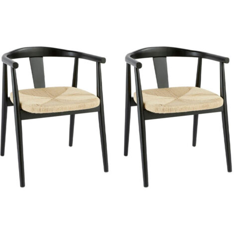 Lot de 2 Fauteuils à Dîner "Yamato" 73cm Noir (1/5)