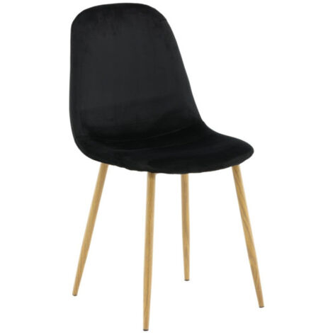 Chaise Design en Velours "Polar" 94cm Noir (1/5)