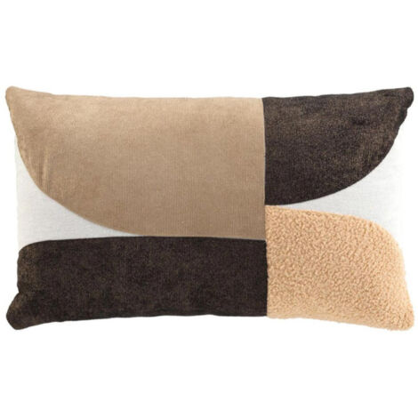 Coussin Déco Imprimé "Avalon" 30x50cm Marron (1/4)