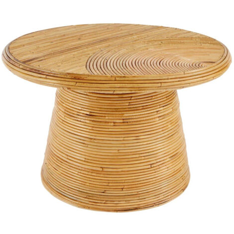Table Basse en Rotin "Tanae" 70cm Naturel (1/4)