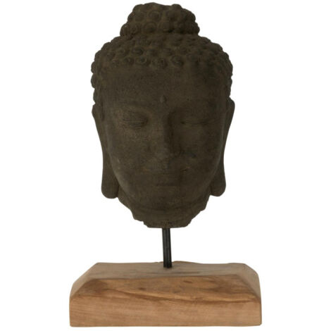 Statuette Déco en Ciment "Tête" 44cm Noir (1/2)
