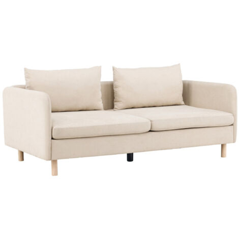Canapé Droit 2 Places "Zero" 197cm Beige (1/5)