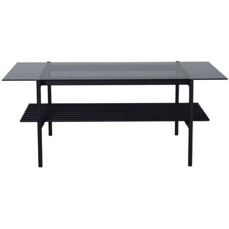 Table Basse en Verre "Von Staf" 120cm Noir (1/5)