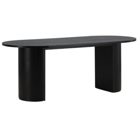 Table à Manger Ovale "Bianca" 200cm Noir (1/5)