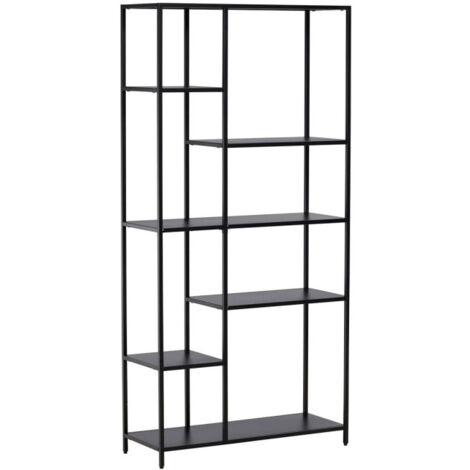 Étagère 6 Niveaux en Métal "El Alto" 164cm Noir (1/5)