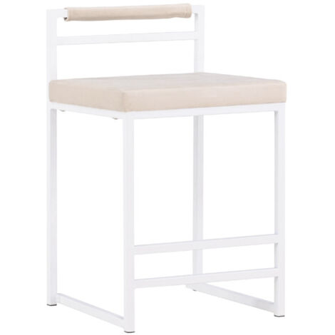 Chaise de Bar en Velours "Opelika" 80cm Beige (1/5)