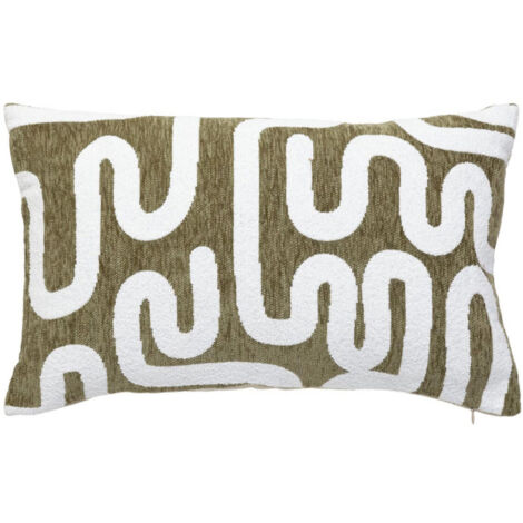 Housse de Coussin Chenille "Jeni" 30x50cm Kaki (1/5)