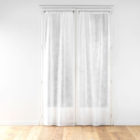 Paire de Voilages Passe-Tringle "Karla" 70x240cm Blanc (1/3)