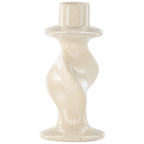 Bougeoir Design en Céramique "Glory" 12cm Beige & Noir (1/5)
