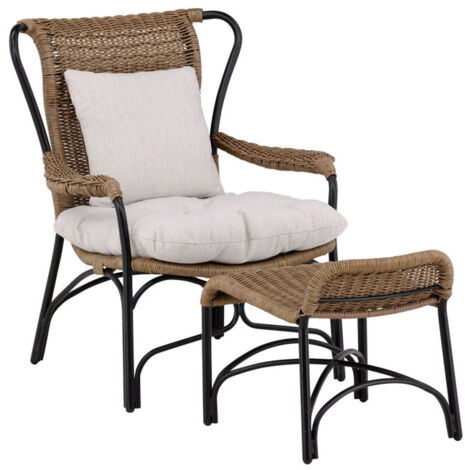 Fauteuil de Jardin "Loreto" 98cm Naturel & Noir (1/5)