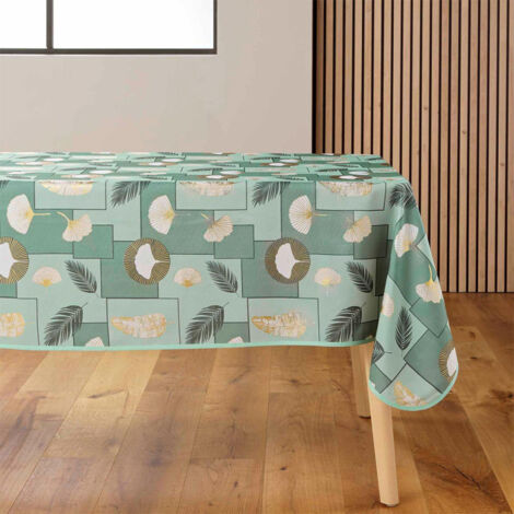 Nappe Antitache Imprimé "Natane" 145x240cm Sauge (1/4)