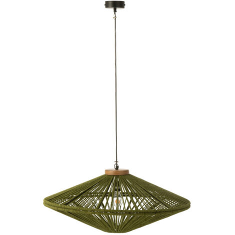 Lampe Suspension en Jute "Dollie" 77cm Vert (1/4)